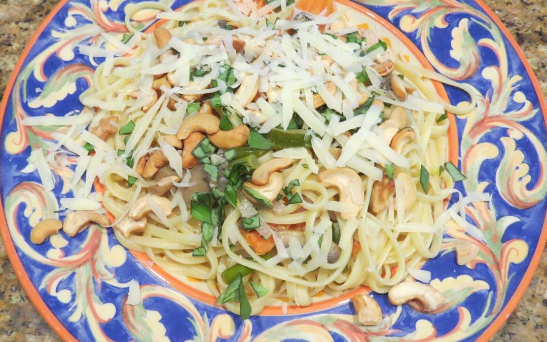 Limey Summer Vegetables over Linguini